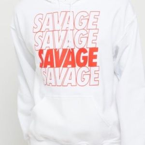 Savage White Hoodie